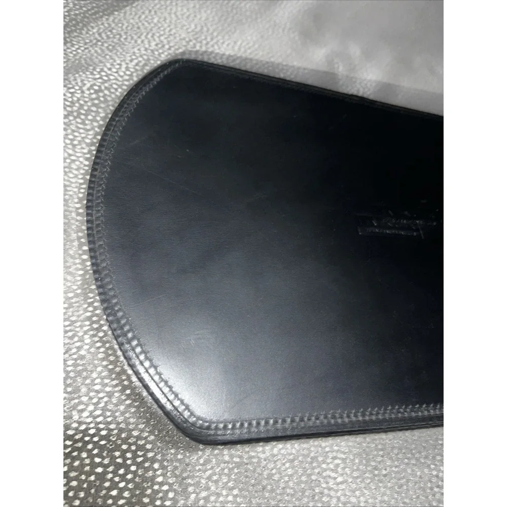 Levenger Full Grain Black Leather Storage Large Tray w/ Lid Organizer Office Bar